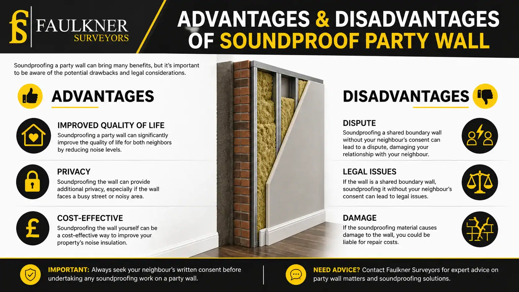 Can you soundproof a Party wall? 2 Advantages and Disadvantages of Soundproof Party Wall Tonbridge