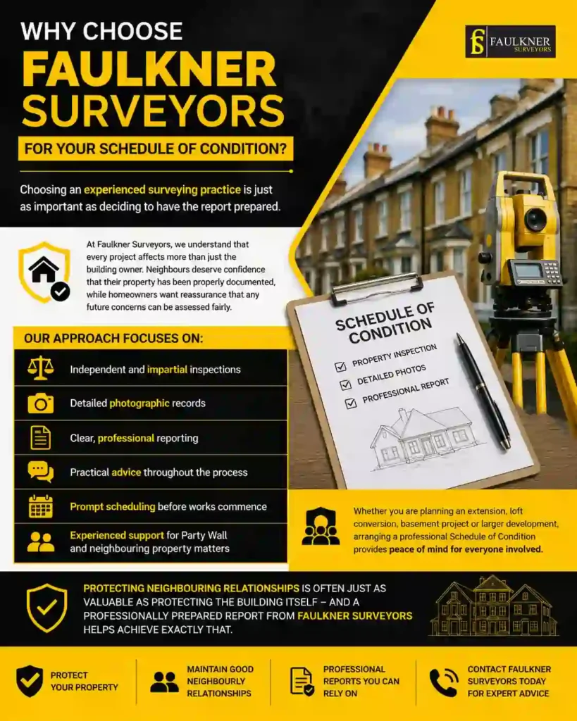 Schedule of Condition: What It Is and Why It Protects Both Neighbours 3 Why Choose Faulkner Surveyors for Your Schedule of Condition Tonbridge?